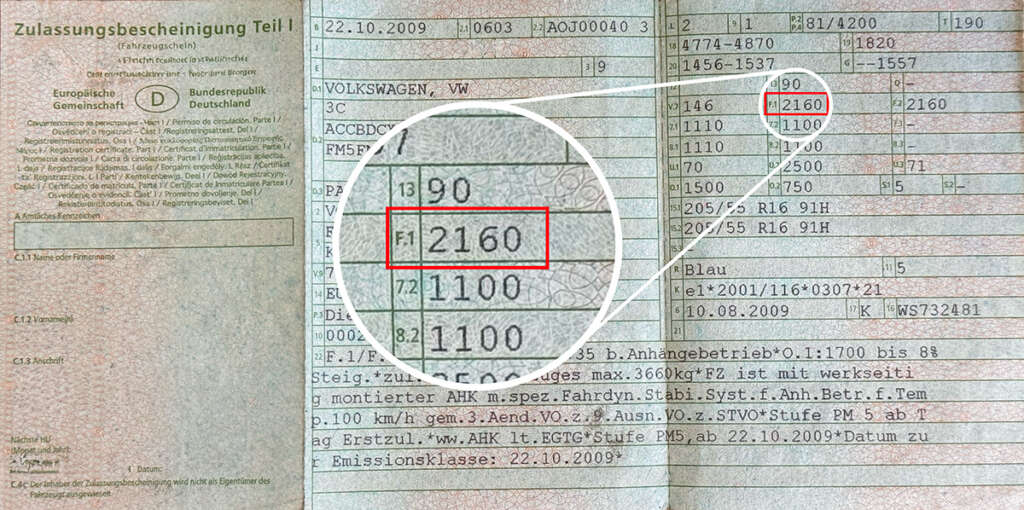 Faszinierend Zulassige Gesamtgewicht Fahrzeugschein Ebenbildnull